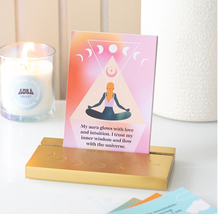 Aura Affirmation Cards with Wooden Stand