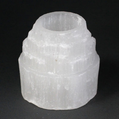 Selenite Mountain Top Candle Holder – 8 cm