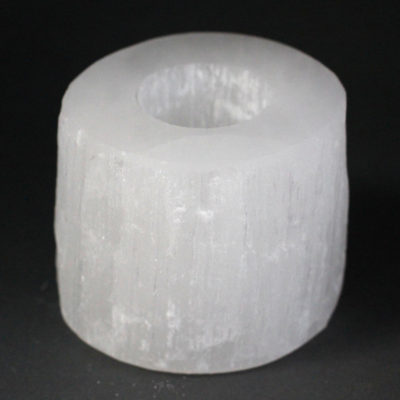Selenite Cylinder Candle Holder – 8 cm