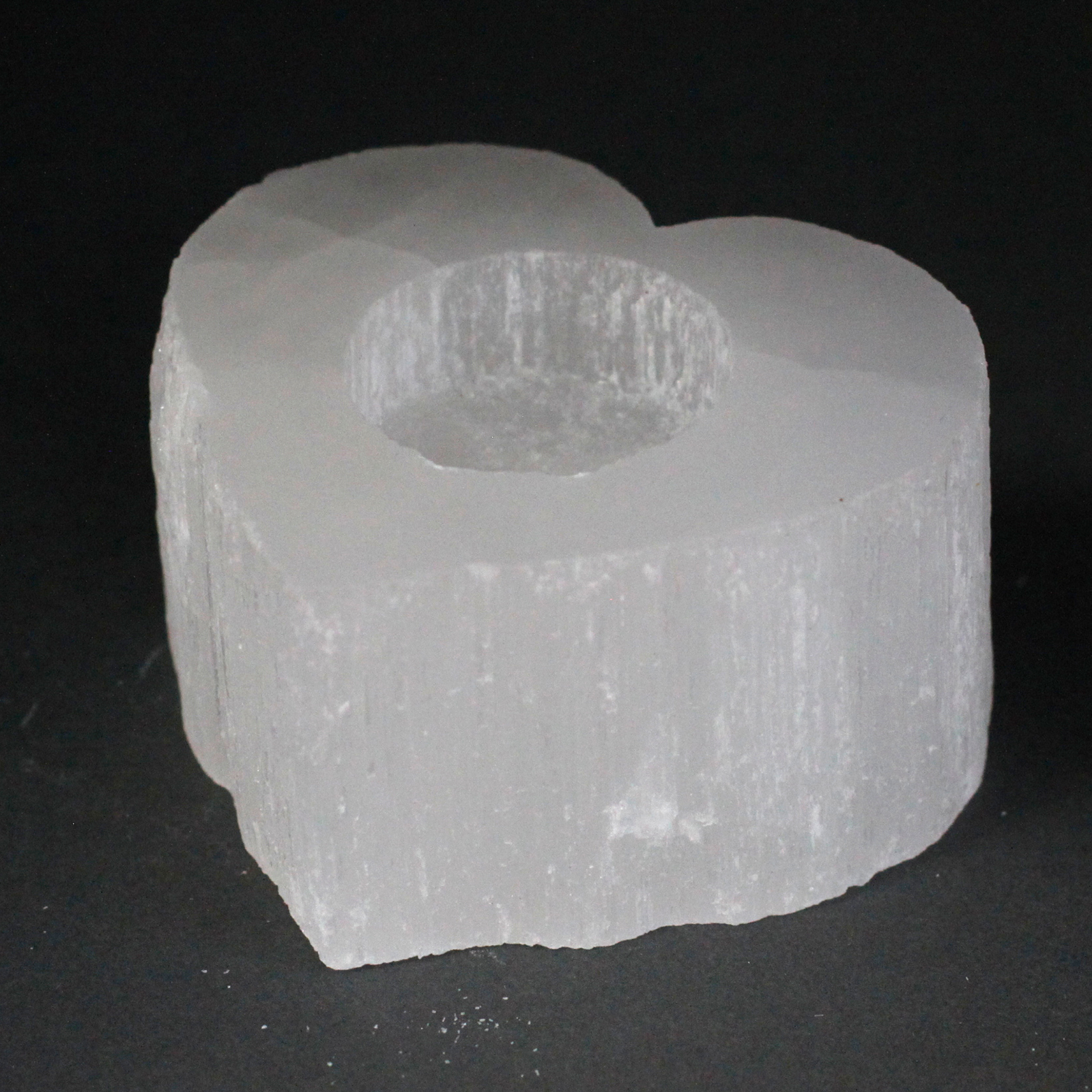 Selenite Heart Candle Holder Selenite Heart Candle Holder