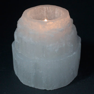 Selenite Mountain Top Candle Holder – 8 cm