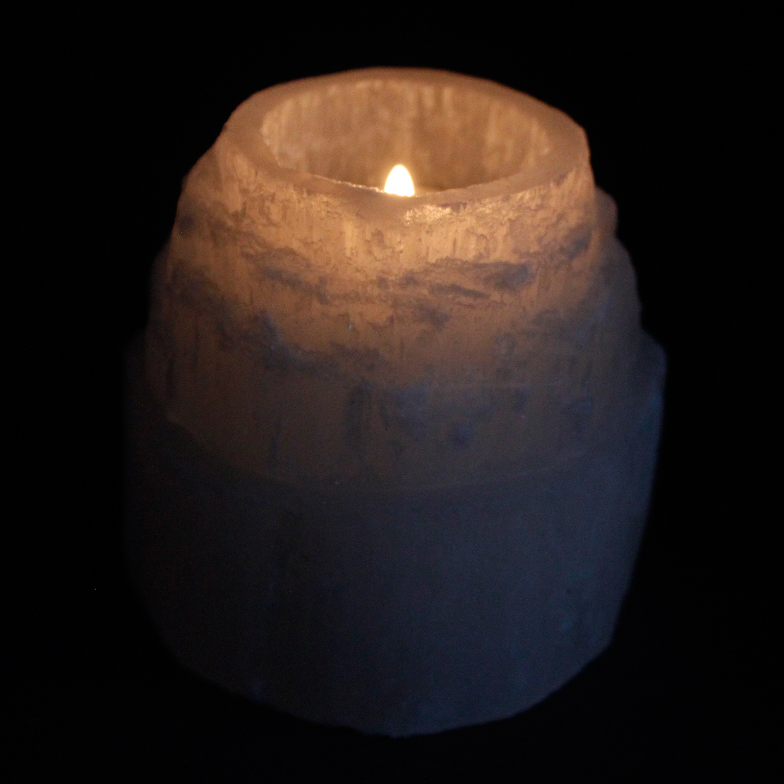 Selenite Mountain Top Candle Holder – 8 cm 3 Selenite Mountain Top Candle Holder – 8 cm