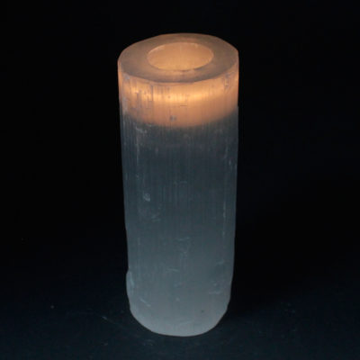 Selenite Cylinder Candle Holder – 20 cm