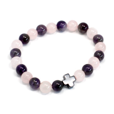 Love Friendship Bracelets – Amethyst & Rose Quartz
