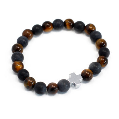 Power Friendship Bracelets – Tigers Eye & Black Stone