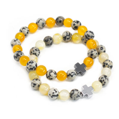 Protection Friendship Bracelets – Dalmatian Jasper & Yellow Agate