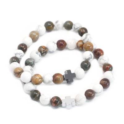 Peace Friendship Bracelets – Picasso Jasper & White Howlite