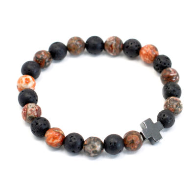 Eternity Friendship Bracelets – Leopard Skin Jasper & Lava Stone