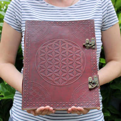 XL Flower of Life Leather Book