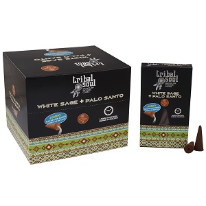 Tribal Soul Backflow Incense Cones – White Sage & Palo Santo
