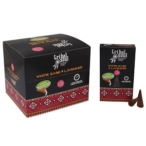 Tribal Soul Backflow Incense Cones – White Sage & Lavender