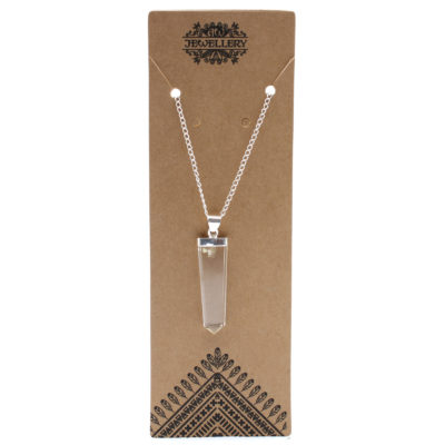 Rock Quartz Flat Pencil Pendant