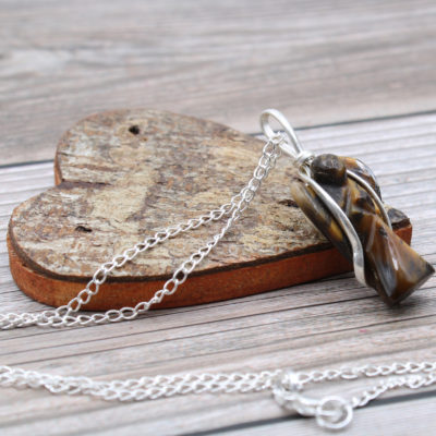 Tigers Eye Guardian Angel Pendant