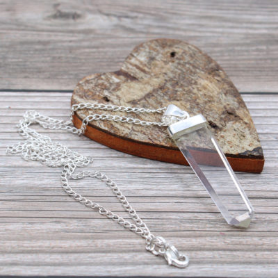 Rock Quartz Flat Pencil Pendant