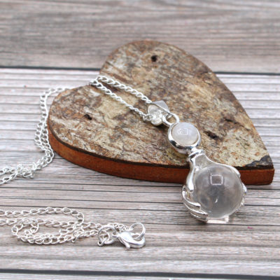 Rock Quartz Healing Hands Pendant