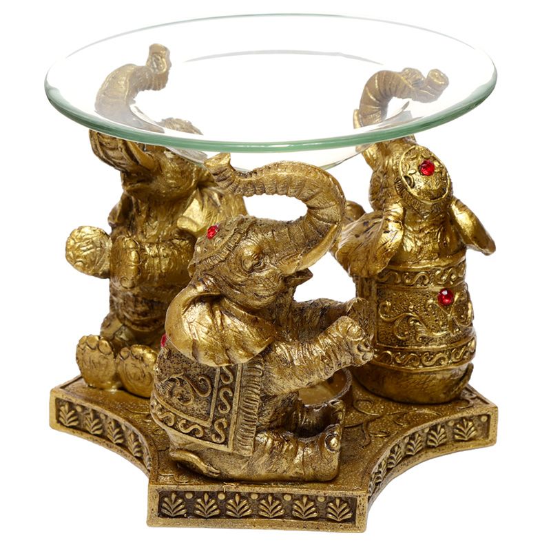 Lucky Elephant Gold Oil Burner Lucky Elephant Gold Oil Burner