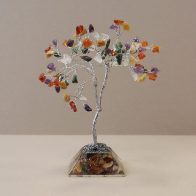 Multi Gemstone Tree with Orgonite Base – 80 Stone