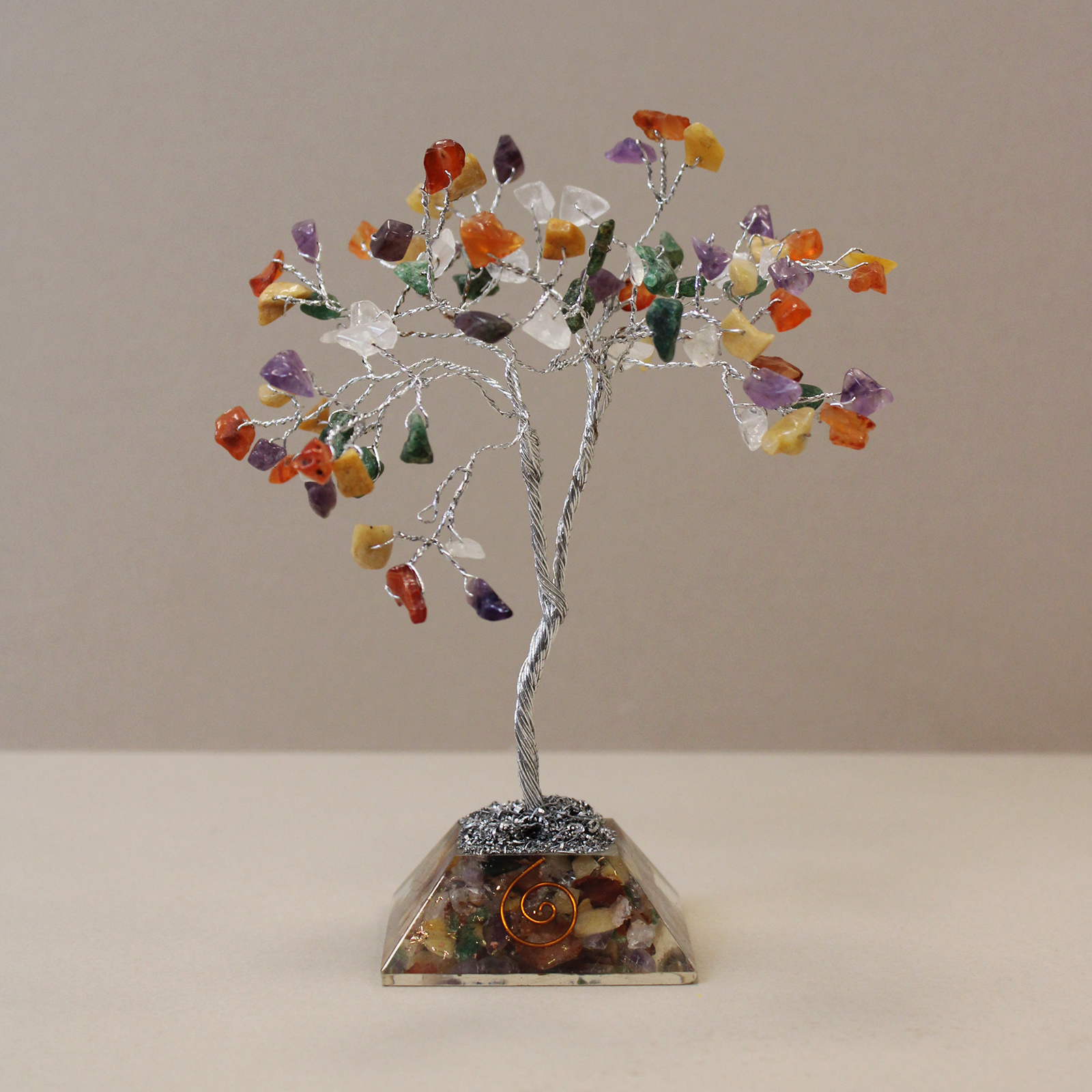 Multi Gemstone Tree with Orgonite Base – 80 Stone Multi Gemstone Tree with Orgonite Base – 80 Stone