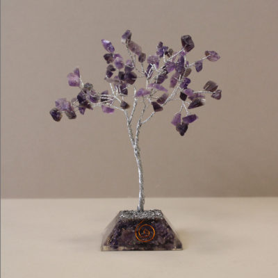 Amethyst Gemstone Tree with Orgonite Base – 80 Stone