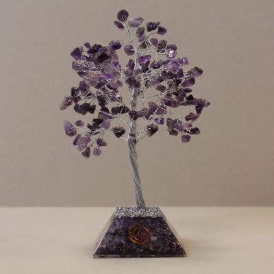 Amethyst Gemstone Tree with Orgonite Base – 160 Stone