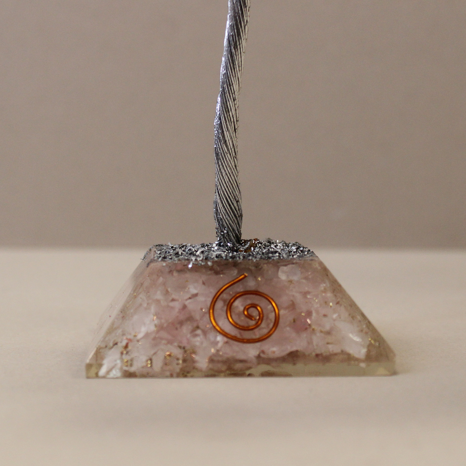 Rose Quartz Gemstone Tree with Orgonite Base – 160 Stone 3 Rose Quartz Gemstone Tree with Orgonite Base – 160 Stone