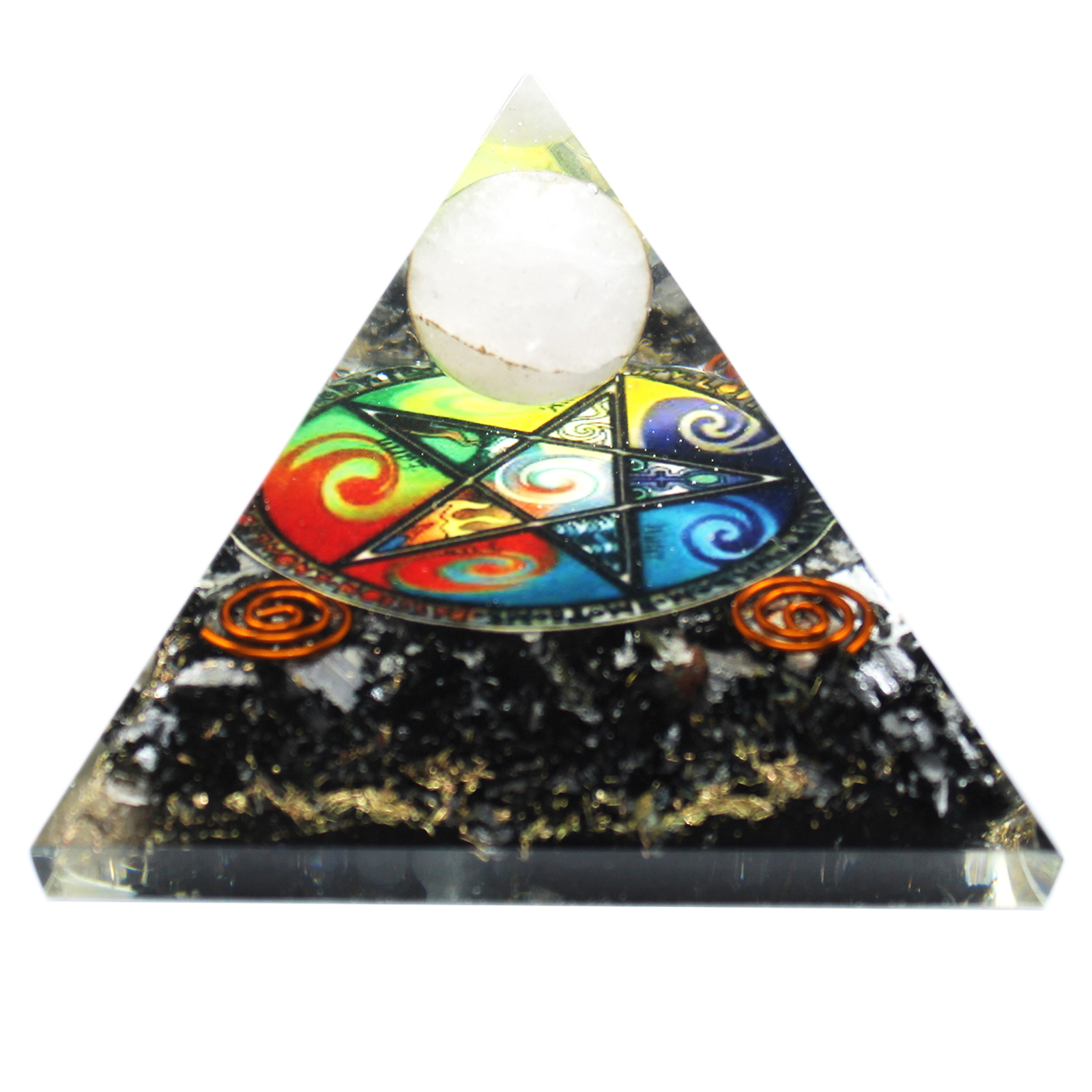Orgonite Pyramid – Midnight Pentagon – 70mm Orgonite Pyramid – Midnight Pentagon – 70mm