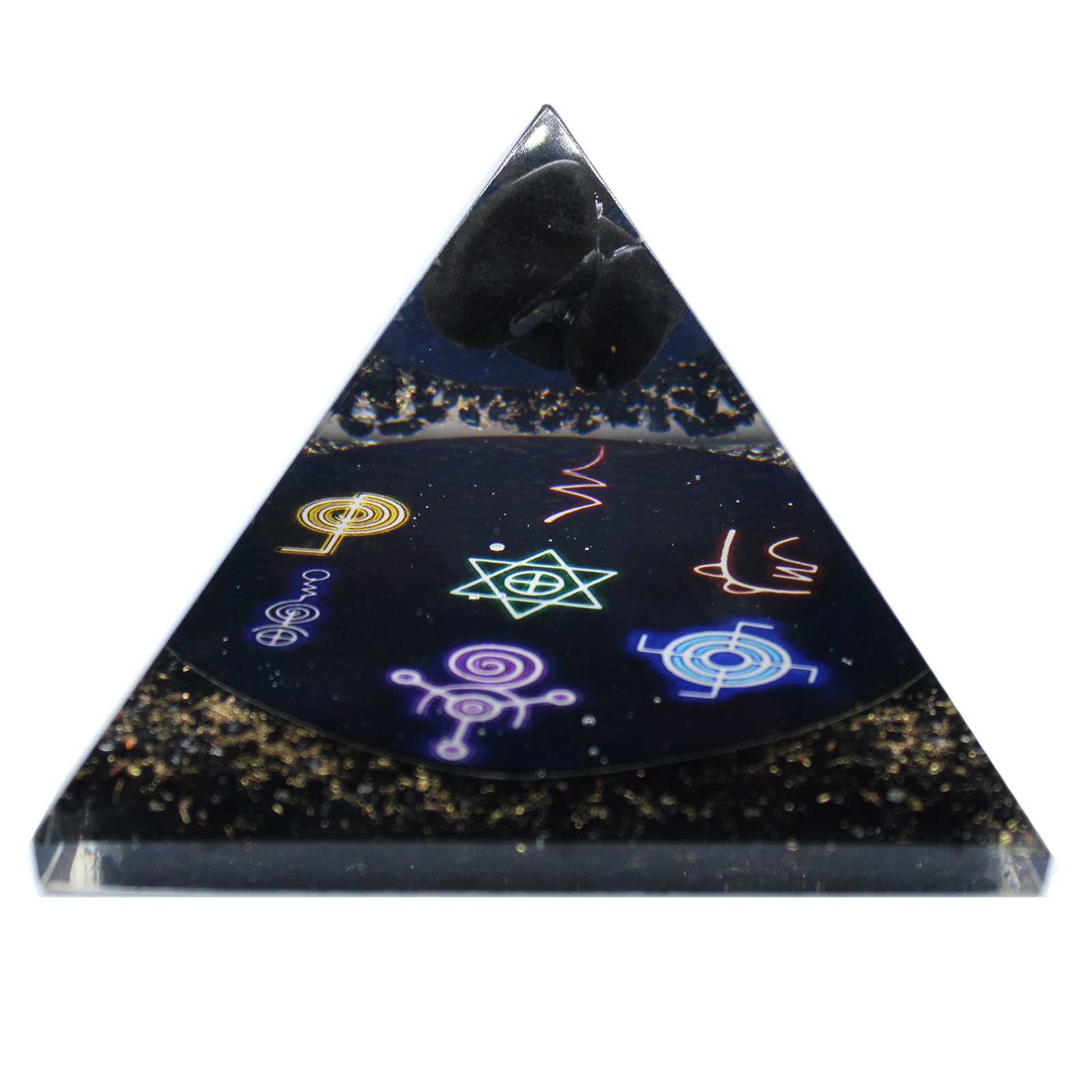 Orgonite Pyramid – Midnight Reiki – 90mm Orgonite Pyramid – Midnight Reiki – 90mm