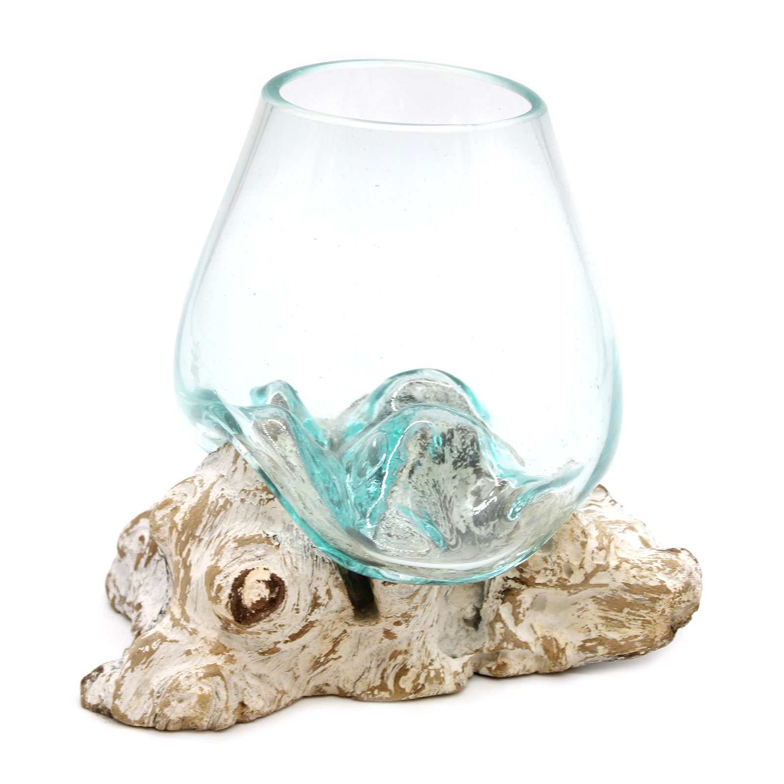 Molten Glass on Whitewash Wood – Large Bowl 2 Molten Glass on Whitewash Wood – Large Bowl