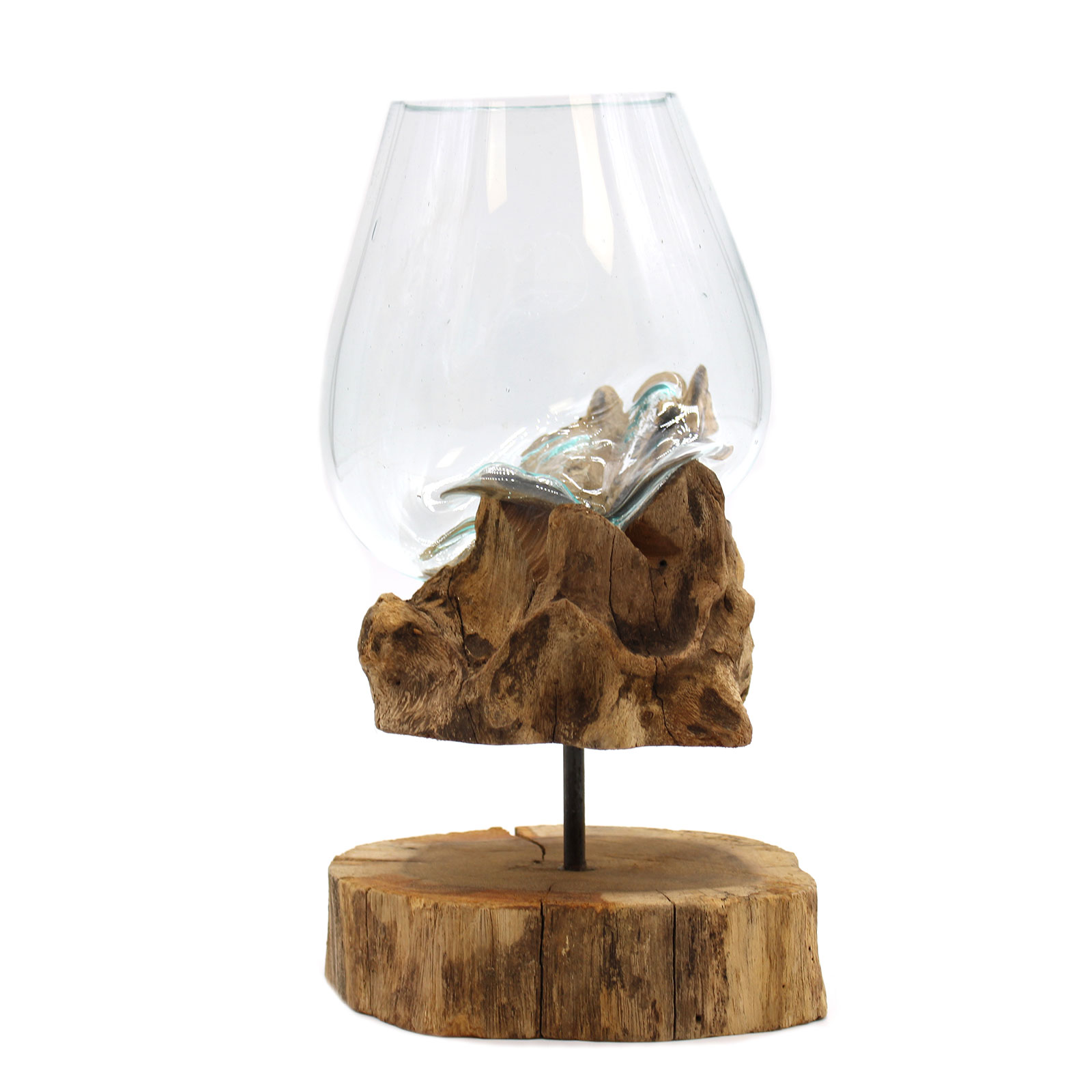 Molten Glass on Wood with Stand – Large Bowl Molten Glass on Wood with Stand – Large Bowl