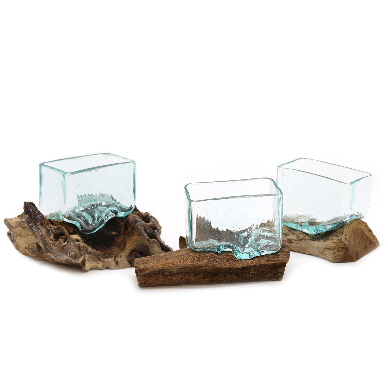 Molten Glass Tank on Wood with Stand – Small Bowl 2 Molten Glass Tank on Wood with Stand – Small Bowl
