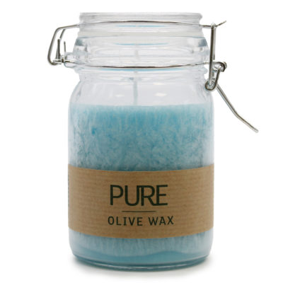 Pure Olive Wax Jar Candle – Turquoise