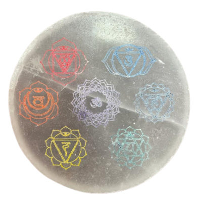 Medium Charging Plate – Coloured Chakra Design