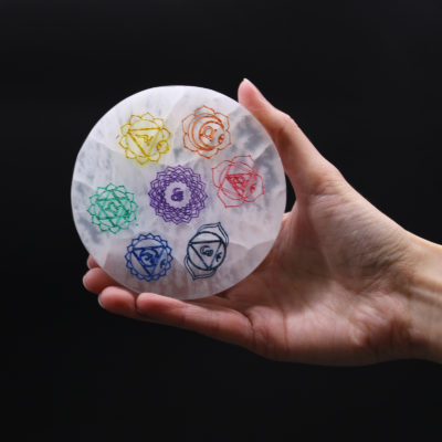 Medium Charging Plate – Coloured Chakra Design