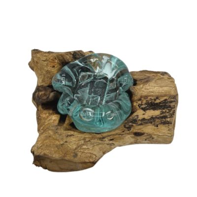Molten Glass on Wood Candle Holder
