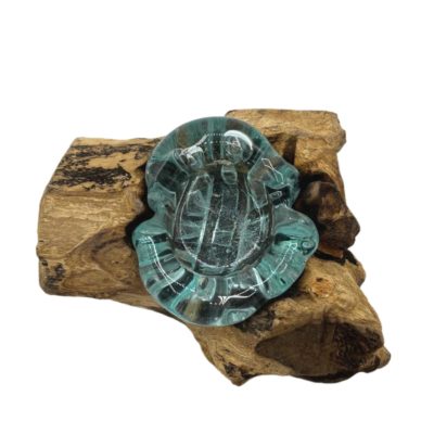 Molten Glass on Wood Candle Holder