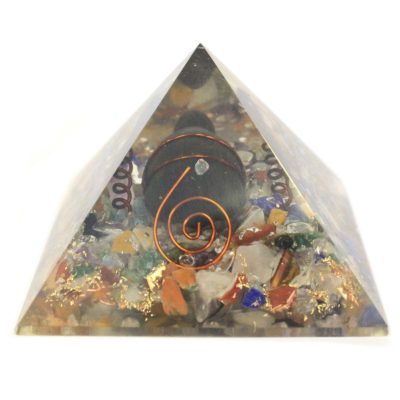 Medium Orgonite Pyramid Gemchips, Copper, Turtle