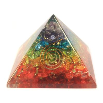Large Orgonite Pyramid  – Chakra Gemchips