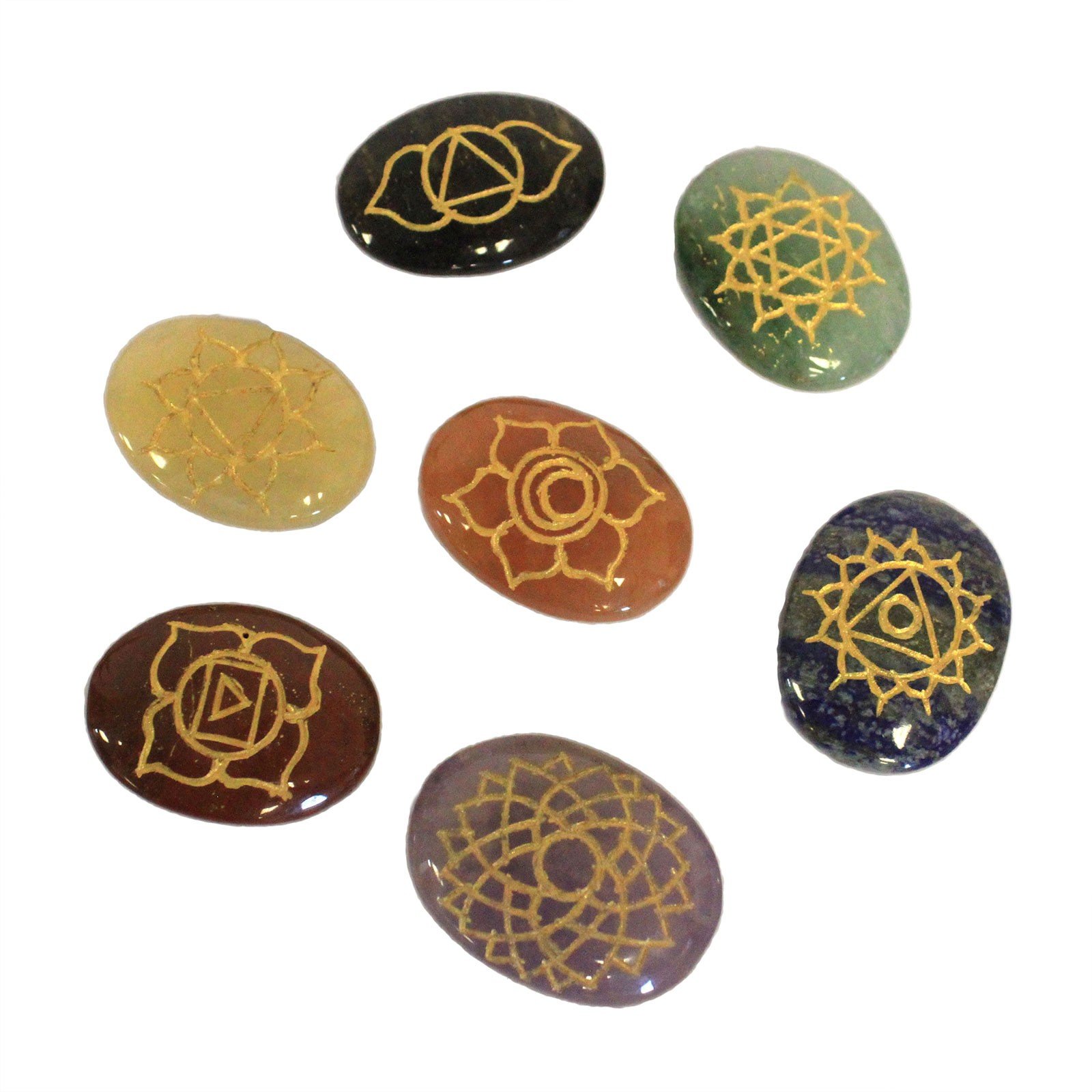 Large Stones Chakra Set ( oval shape ) Large Stones Chakra Set ( oval shape )