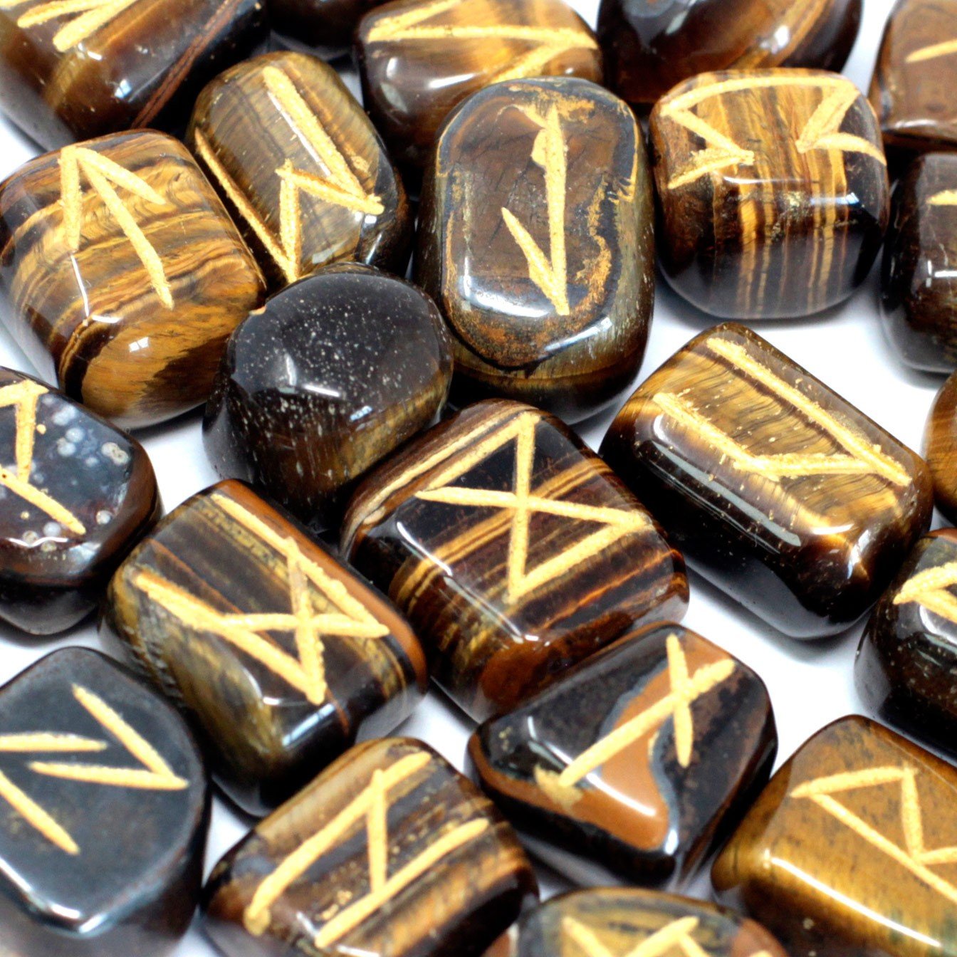 Runes Stone Set in Pouch – Tigers Eye 2 Runes Stone Set in Pouch – Tigers Eye