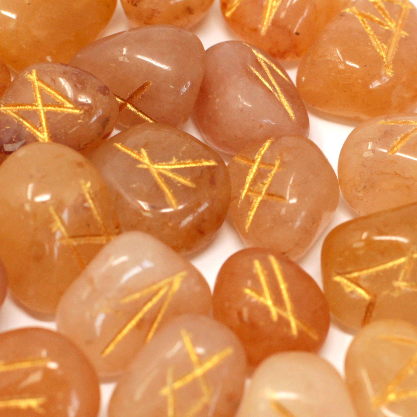 Runes Stone Set in Pouch- Yellow Aventurine 2 Runes Stone Set in Pouch- Yellow Aventurine
