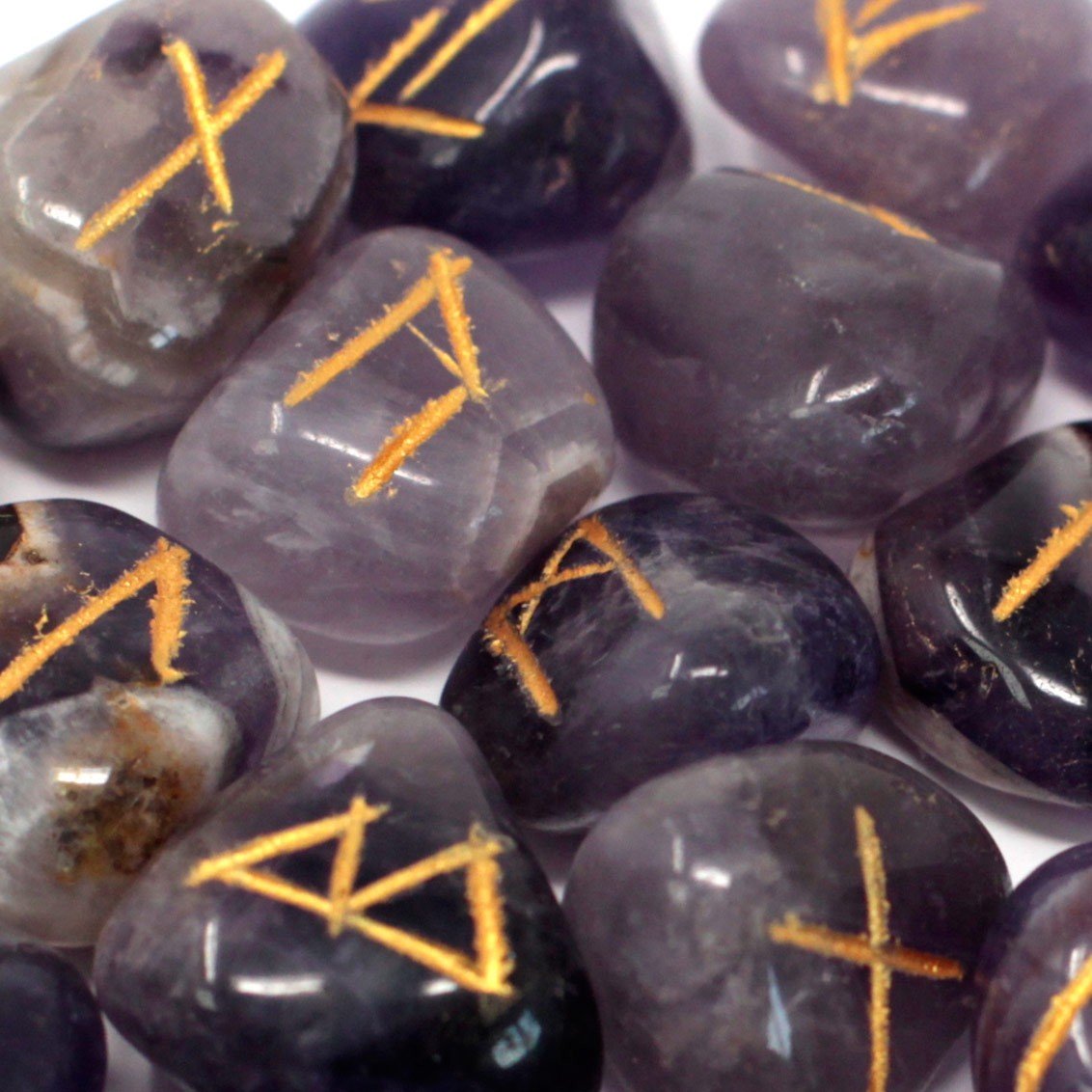 Runes Stone Set in Pouch – Amethyst 2 Runes Stone Set in Pouch – Amethyst