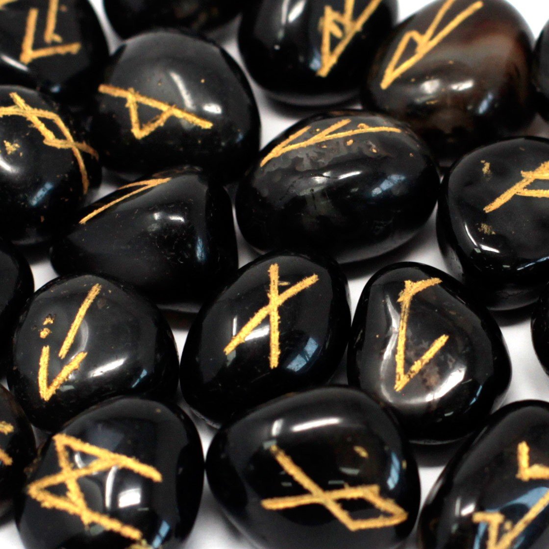Runes Stone Set in Pouch – Black Onyx 2 Runes Stone Set in Pouch – Black Onyx
