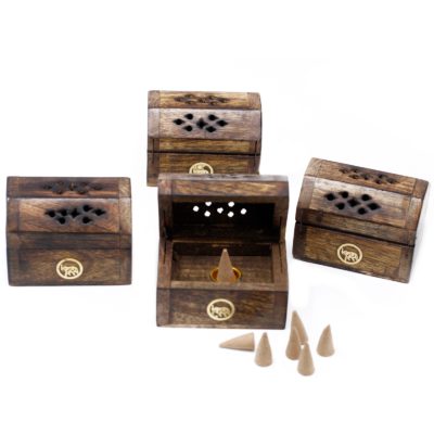Mini Incense Cone Smoke Box – Mango Wood