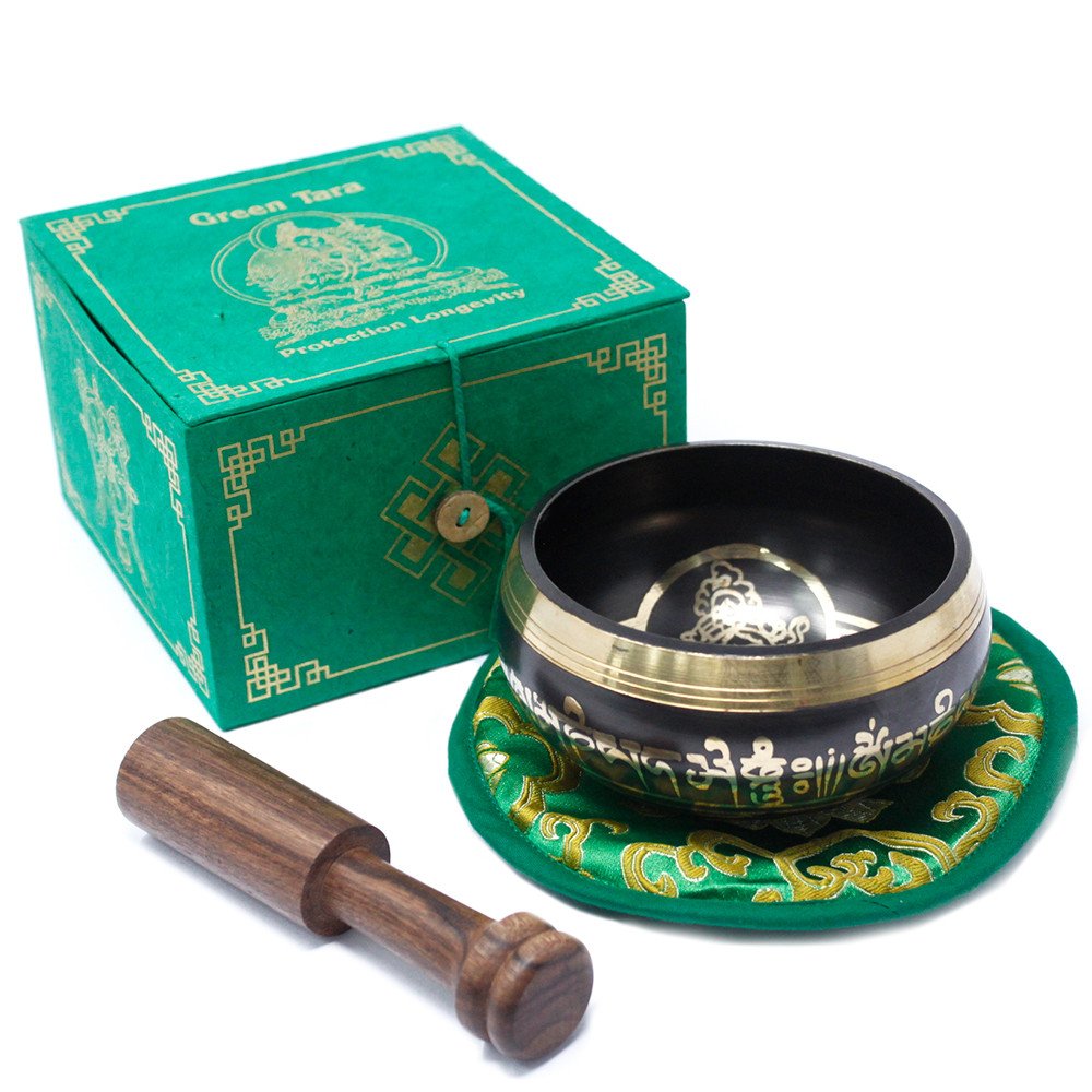 Green Tara Singing Bowl Set 10cm (min 380gm) Green Tara Singing Bowl Set 10cm (min 380gm)