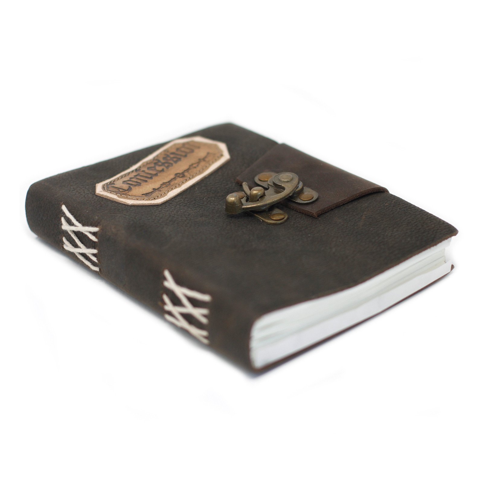 Leather Black Confessions with Lock Notebook Leather Black Confessions with Lock Notebook