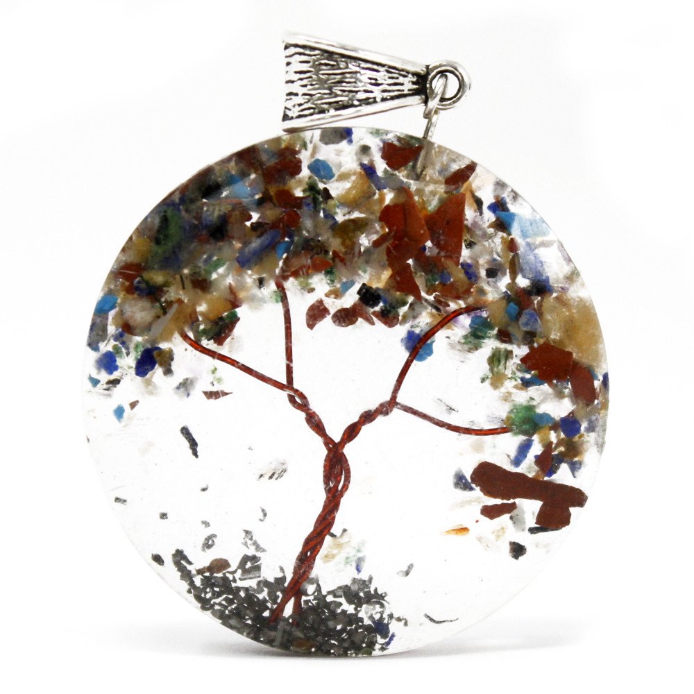 Orgonite Power Pendant – Round Amethyst Tree (mix) Orgonite Power Pendant – Round Amethyst Tree (mix)