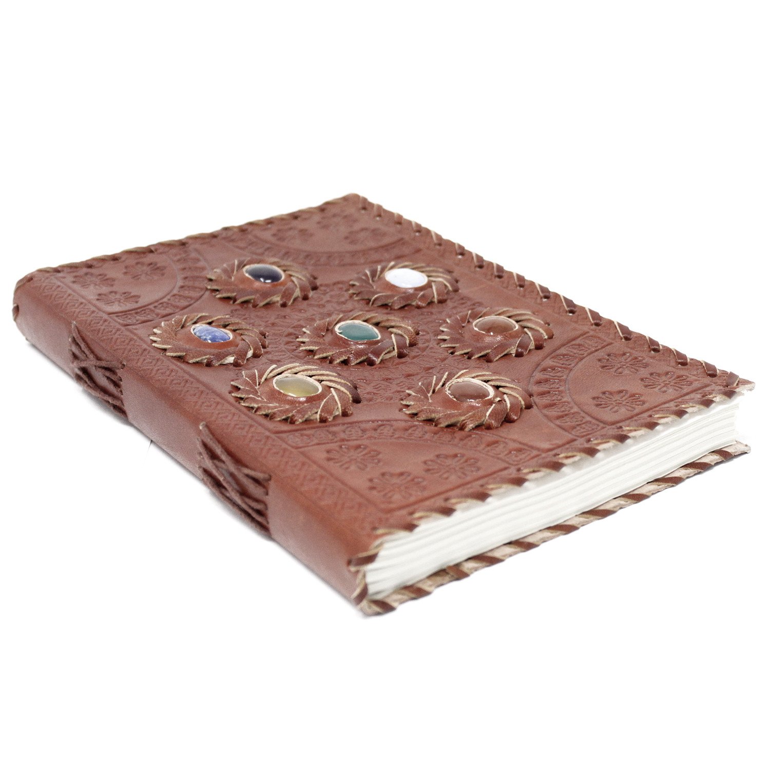 Leather Chakra Stone Notebook Leather Chakra Stone Notebook