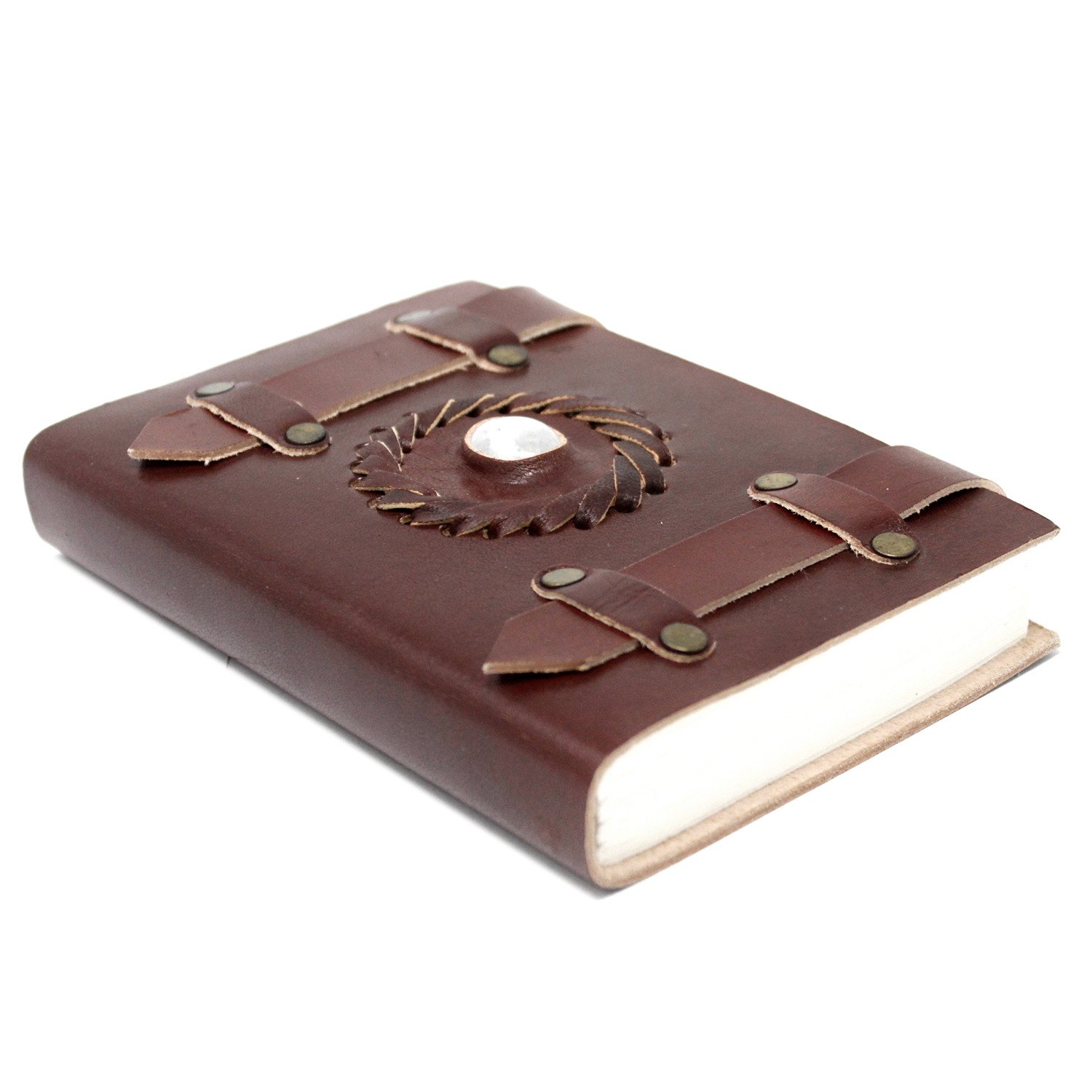 Leather Moonstone with Belts Notebook Leather Moonstone with Belts Notebook