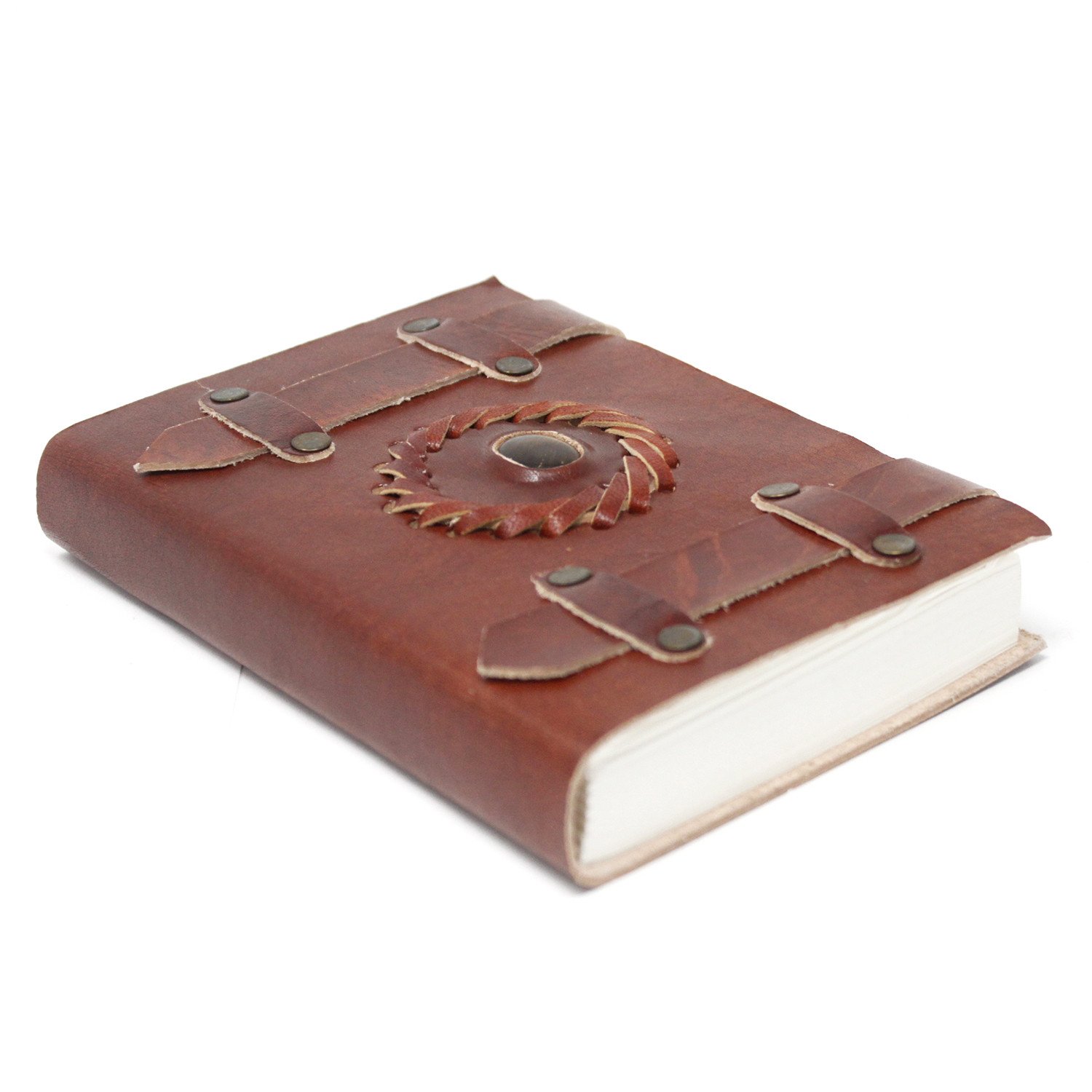 Leather Tigers Eye with Belts Notebook Leather Tigers Eye with Belts Notebook