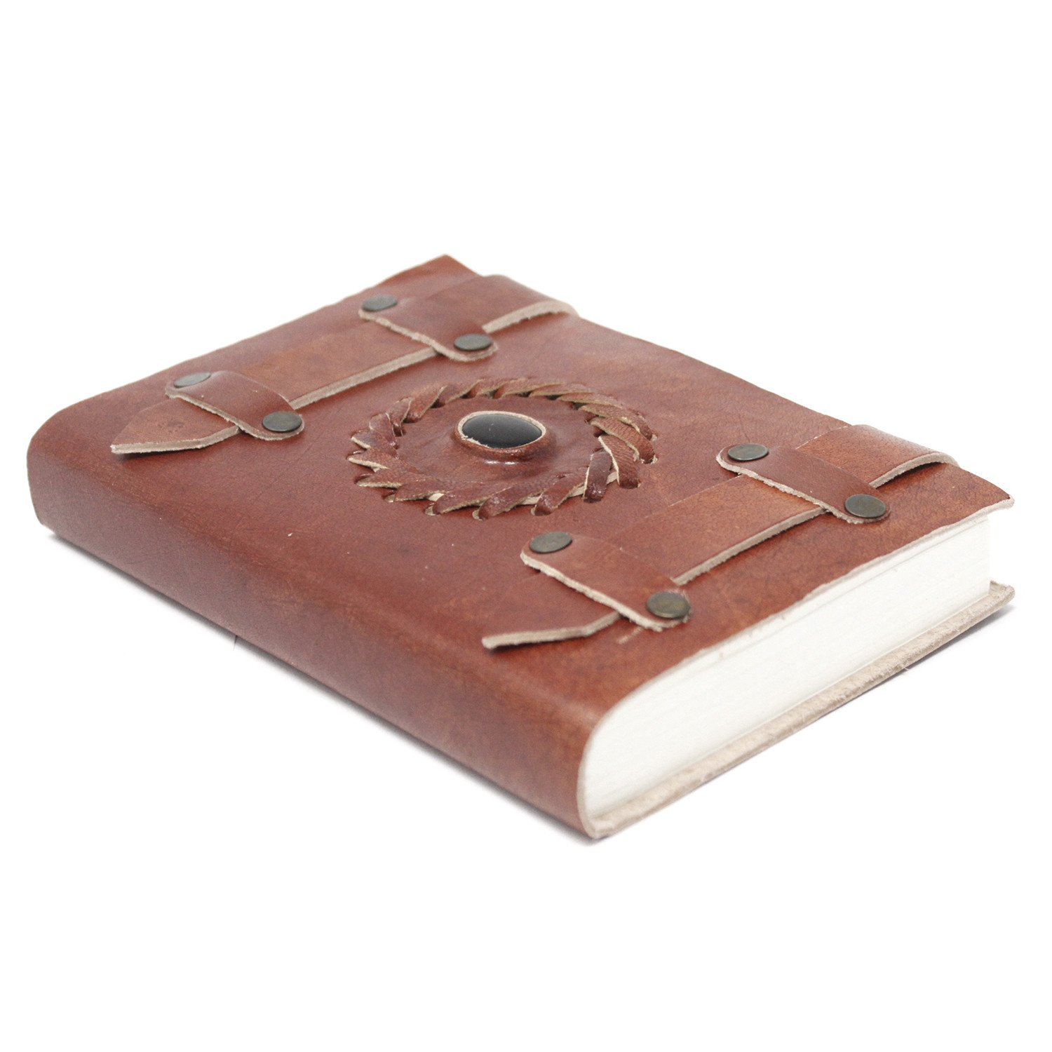 Leather Black Onyx with Belts Notebook Leather Black Onyx with Belts Notebook